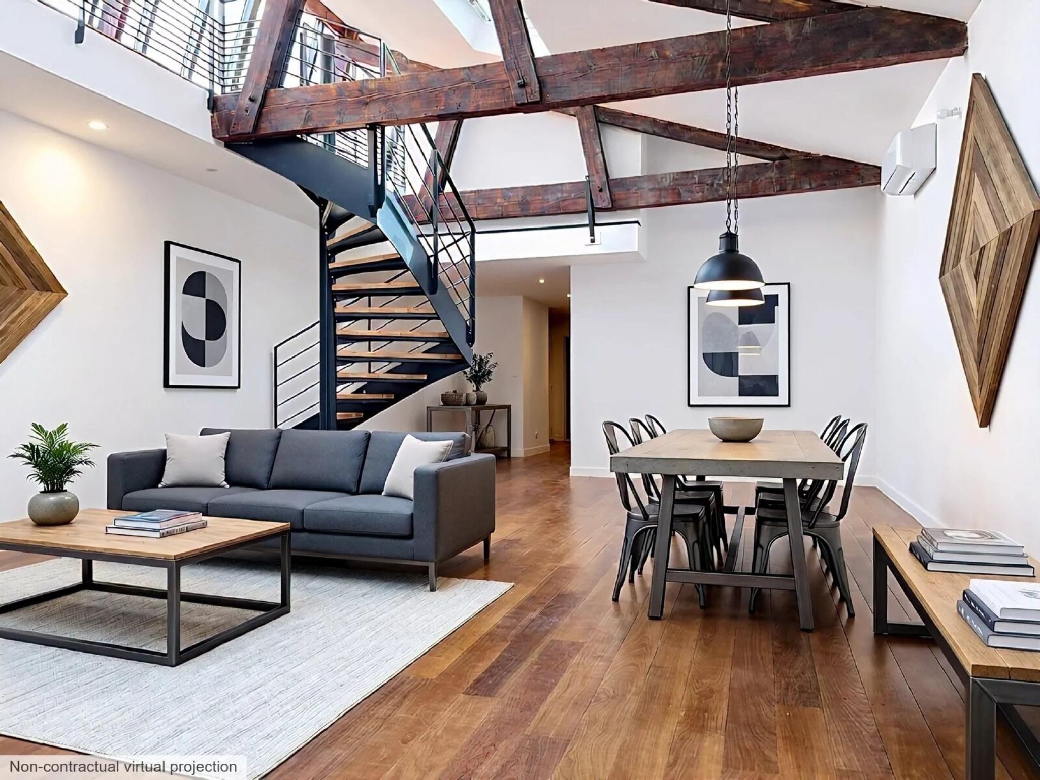 Pièce de vie de plus de 60 m² du loft à 50 mètres du Vieux-Port de La Rochelle